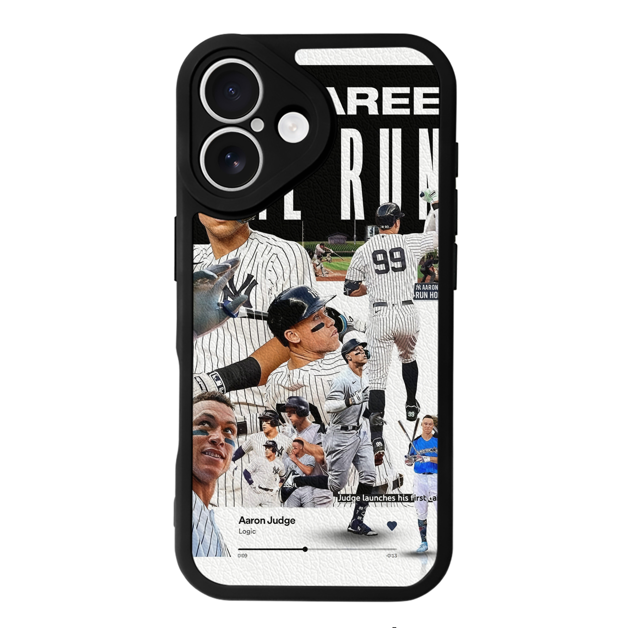 Aaron Judge 200 Home Runs 2 IPhone 16 Silicone Leather Case – UV Print, Lambskin Texture – Perfect Fit, Wireless Charging Compatible, Scratch Resistant, Precise Cutouts – Stylish Protection For IPhone 16